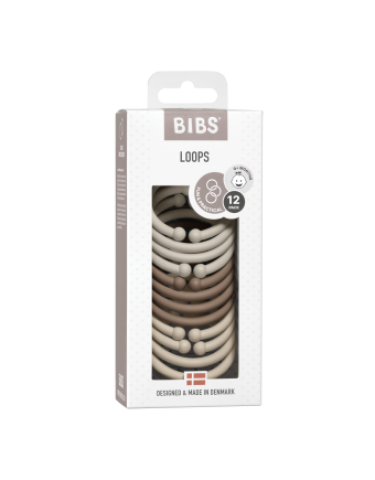 BIBS 12-pack Loops Sand - Dark - Oak - Vanilla
